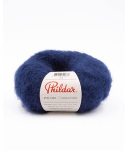 Pelote de laine et Mohair PHIL CHIC - 25gr - Phildar Marine Bleu