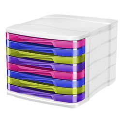 Bloc de classement rangement documents 8 tiroirs Happy Multicolore - CEP
