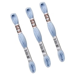 Lot de 3 échevettes 10m DMC Fil retors mat canevas tapisserie 100% coton bleu layette 2800