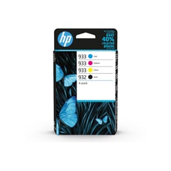 Cartouche d'encre Hp HP 932/933 Pack de 4 Cartouches d'Encre Noire, Cyan, Magenta et Jaune Authentiques (6ZC71AE) pour HP Office