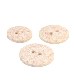Bouton rond coquilles d'œufs 2 trous ivoire