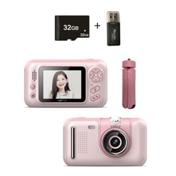 Appareil Photo Enfant HD 2.4 Pouces Rose Avec Carte Mémoire 32G Et Lecteur YONIS