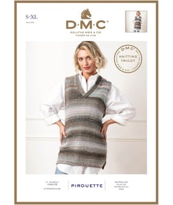 Fiche tricot Pirouette Modèle Pull - Taille S à XL - DMC Multicolore