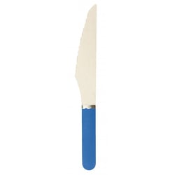 8 Couteaux en Bois Bleu et Or