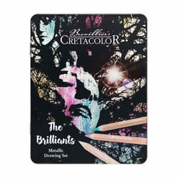 12 crayons de couleur brillants effet métallique