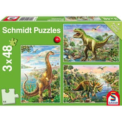 Puzzle 48 pièces - 3 Puzzles - Dinosaures - Schmidt Spiele