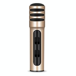 Microphone Karaoke Portable Pour IOS Android Avec Carte Son Intégrée Rose Or YONIS
