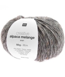 Fil à tricoter Creative Alpaca Melange Aran - Rico Design 007 Multicolore Gris