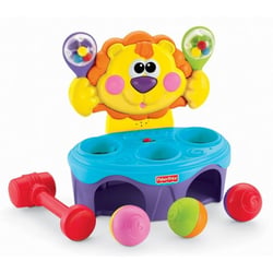 Lion musical a balles - fisher price - p8792 - jeu de marteau
