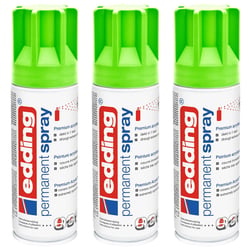 Lot de 3 Sprays 200ml Peinture Permanent 5200 Vert Fluorescent Mat EDDING
