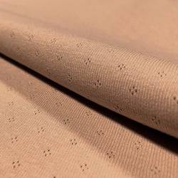 Tissu Jersey Coton ajouré Baby Muscade