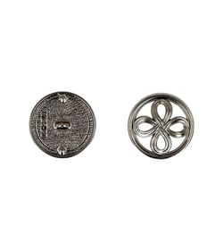 Lot de 3 boutons métal fleur argent