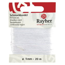 Cordon bijou, blanc, ø 1 mm, 20 M