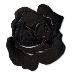 Ecusson thermocollant Rose noir 4cmx5cm