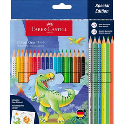 Crayons de couleur - Coloriage - Enfant - 18 couleurs + 6 métalliques - Ergonomique - Faber-Castell