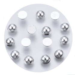 100 Perles CABOCHON Rond Argenté Acrylique à coller Diametre 6 mm - Creation Diy
