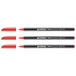 Lot de 3 feutres de coloriage pointe fine - EDDING - Rouge - 1200