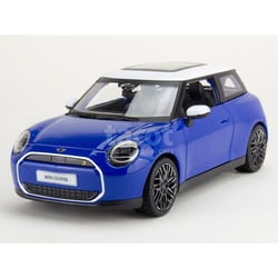 Voiture miniature de collection - MAISTO - Mini New Cooper SE J01 2024 - Échelle 1/24 - Carrosserie métal - Bleu/Blanc
