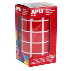 Apli Agipa - Gommettes rouleau Carré 20x20 mm Rouge x 1 770