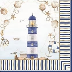 4 serviettes en papier découpage collage 33 cm Easy Life LA MARINE