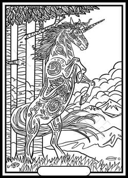 Tableau velours a colorier LICORNE GREGORY Sericolor
