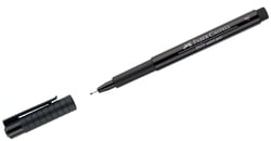Lot de 10 feutres pigmentés permanents - Faber-Castell - Pointe fine 0,5 mm - Noir
