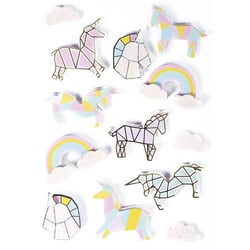 13 stickers 3D - Licornes 5 cm