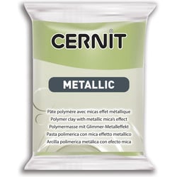 Pâte polymère - Opaque - A cuire - Pâte à modeler - Or vert - Bloc de 56g - Cernit - Metallic