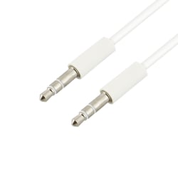 Avizar Câble Audio Auxiliaire Double Jack Mâle / Mâle 3.5mm Longueur 1m Blanc