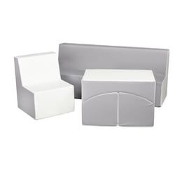 Ensemble de meubles en mousse : chaise Canapé et fauteuil blanc gris