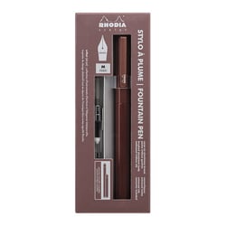 Stylo à plume - Alu - Marron - Plume iridium moyenne - Rechargeable - Rhodia scRipt