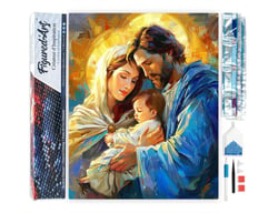 Diamond Painting Broderie Diamant Figured’Art 40x50cm toile entière roulée avec diamants carrés - Sainte Famille