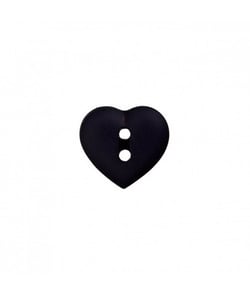Carte de 3 boutons Coeur 2 trous Bleu marine 15mm - Union Knopf Bleu