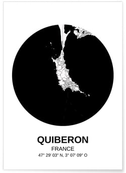 Affiche Carte Quiberon | A3 : 29,7x42cm