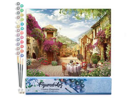 Peinture par Numéro Figured'Art Table mise pour le Petit Déjeuner - Activité Manuelle Kit de Loisir Créatif DIY Numéro d'Art Complet - 40x50cm sans châssis en bois