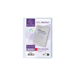 Etui de protection pour carte grise 3 volets PVC lisse 20/100e - Cristal - x 10 - Exacompta