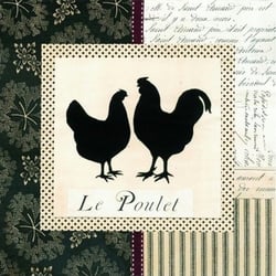 Lot de 4 serviettes en papier découpage collage 33 cm LE POULET A 1005