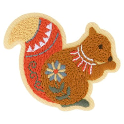 Ecusson thermocollant jardin nordique écureuil 6cm x 4,5cm