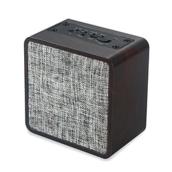 Enceinte Bluetooth Tissu Bois Avec Microphone Basses Puissantes Autonomie 10h Aux Tf Marron YONIS
