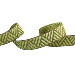 Bobine 15m ruban géométrique métal vert kaki clair 15mm