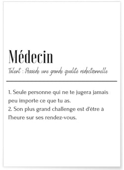 Affiche Définition Médecin | A3 : 29,7x42cm