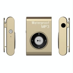 Lecteur MP3 Étanche IPX8 Avec Clip Et Écouteurs FM 4GB Bleu Sport Plongée Or YONIS