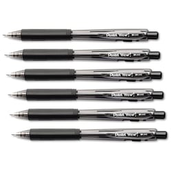 Lot de 6 Stylos à bille rétractables PENTEL WOW BK440 - Noir - Pointe ogive