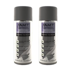 Lot de 2 sprays de peinture - spécial surfaces difficiles - gris - AMT