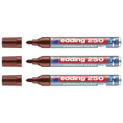 Lot de 3 marqueurs pour tableaux blancs - EDDING - Pointe moyenne 1,5-3 mm - Marron