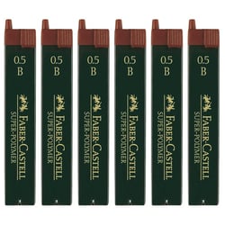 Mine de rechange Super-Polymer FABER-CASTELL - 0,5 mm - Dureté B - Lot de 6 boîtes de 12 mines