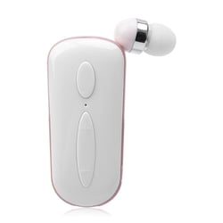 Ecouteurs Bluetooth Sans Fil Rose Avec Alerte Vibrante Et Clip Pratique Rose YONIS