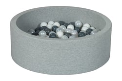 Piscine à balles Aire de jeu + 150 balles blanc, perle, gris - Velinda