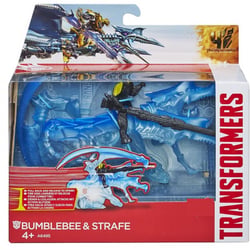 Transformers l'age de l'extinction : bumblebee et strafe - dino retro friction - figurine - hasbro - a6495
