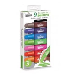 Boite de 9 crayons gras retractables - Crealign - Bleu